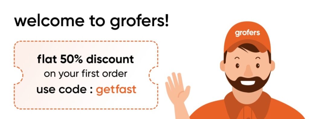 Grofers promo code for first hot sale time user